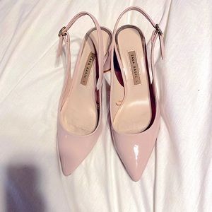 ZARA basic collection light pink pointed toe sling back heels size 37